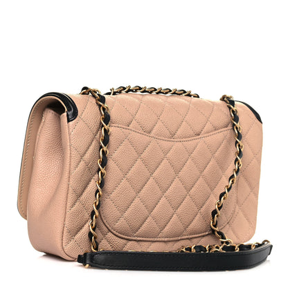 Chanel Caviar Quilted Medium CC Filigree Flap Beige Black 3 of 14