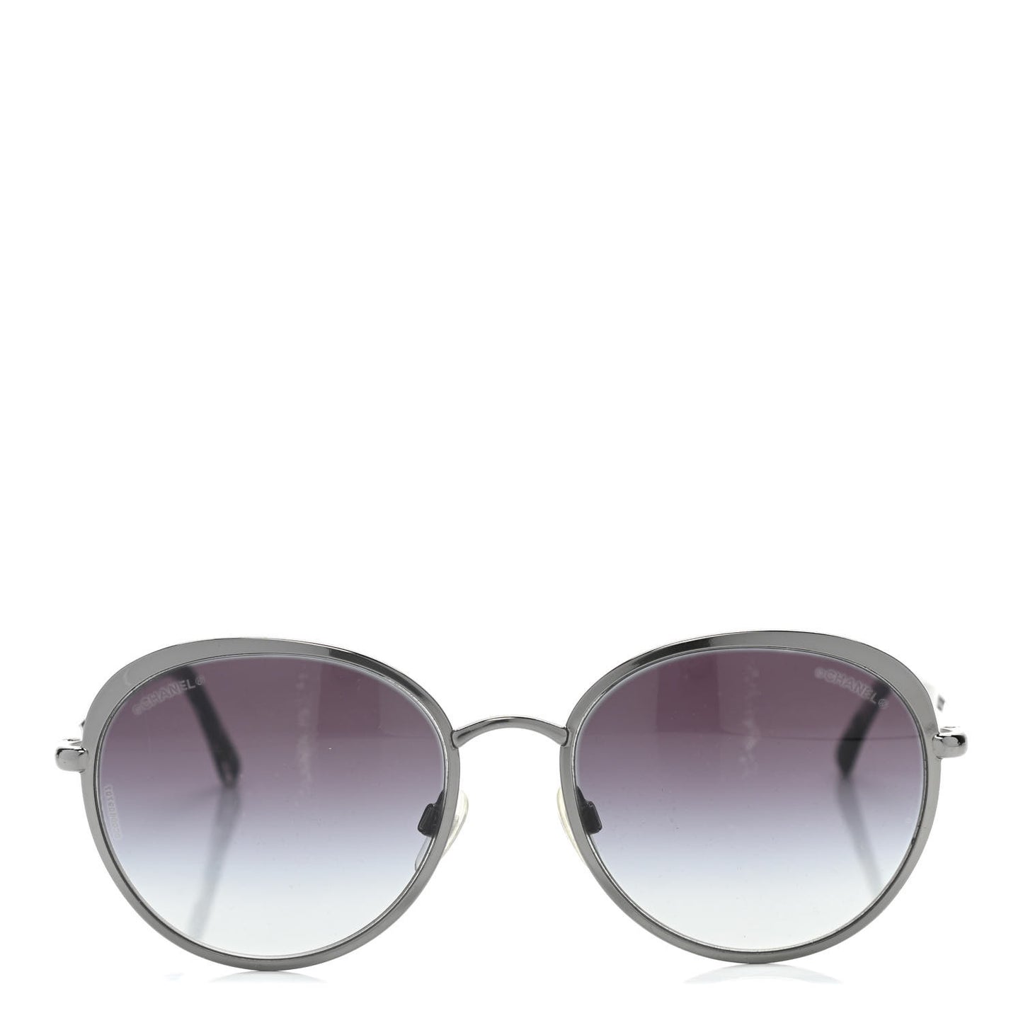 Round Spring Sunglasses 4206 Black Silver