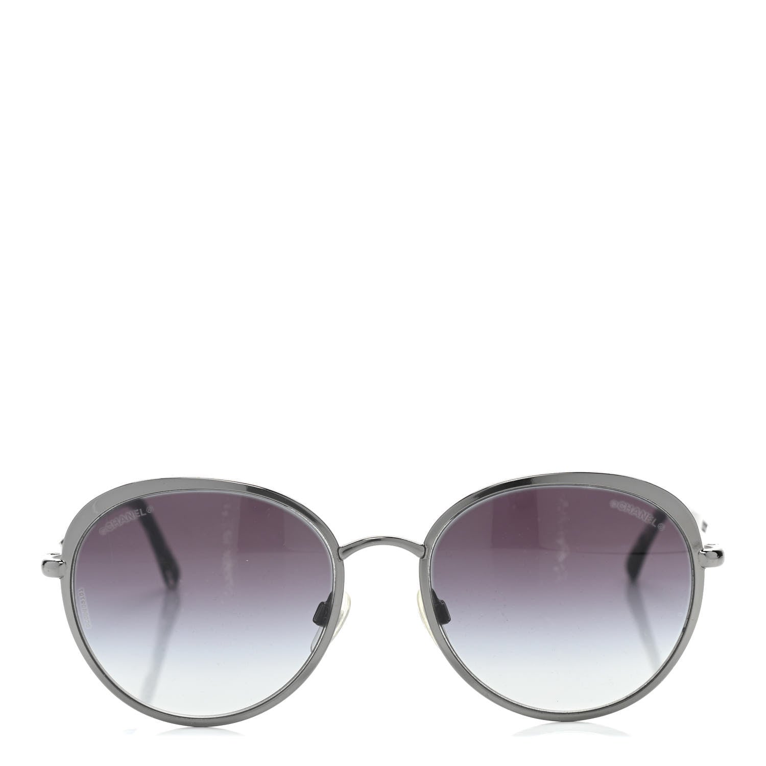 Chanel Round Spring Sunglasses 4206 Black Silver 2 of 8