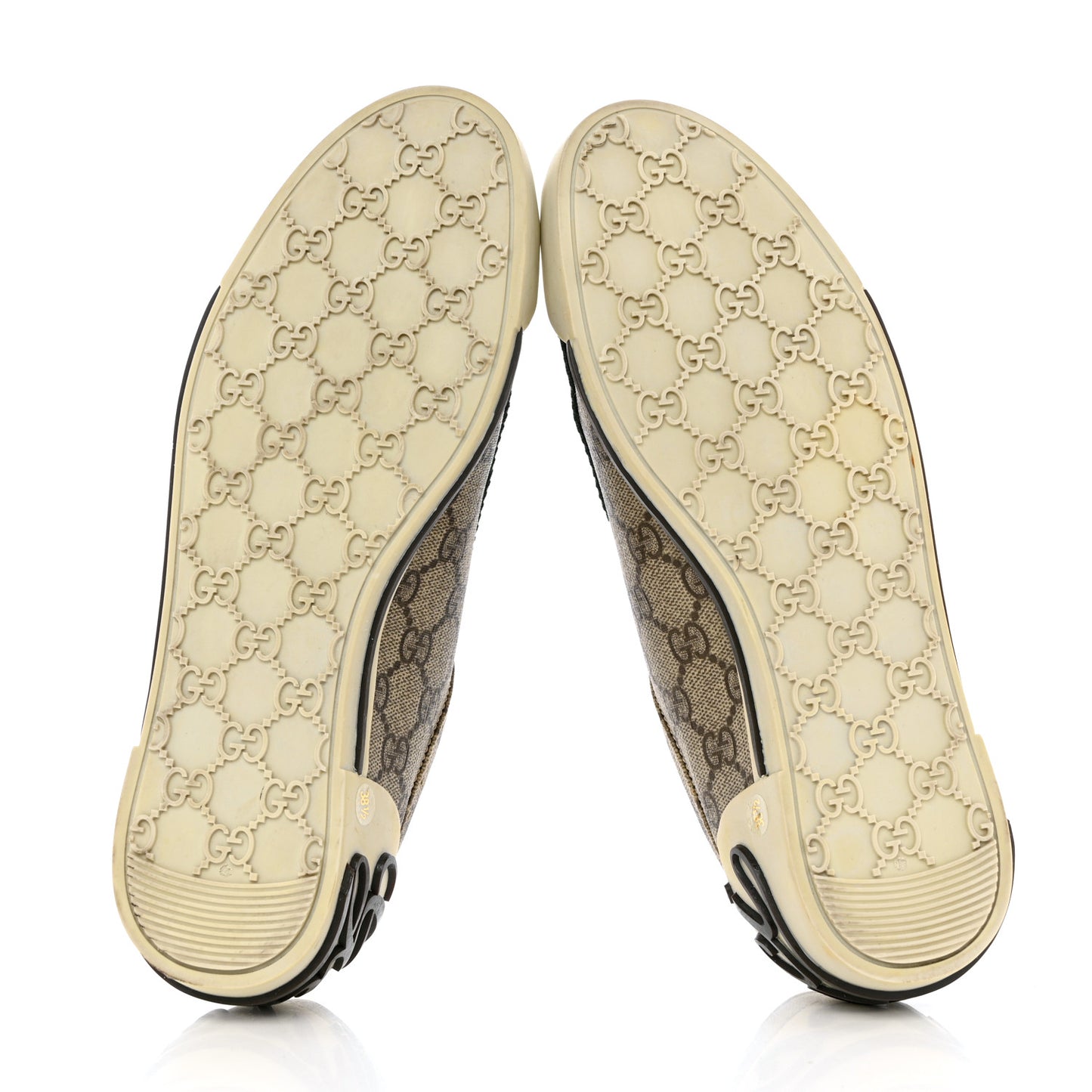 GG Monogram Web Womens Script Sneakers 38.5 Brown