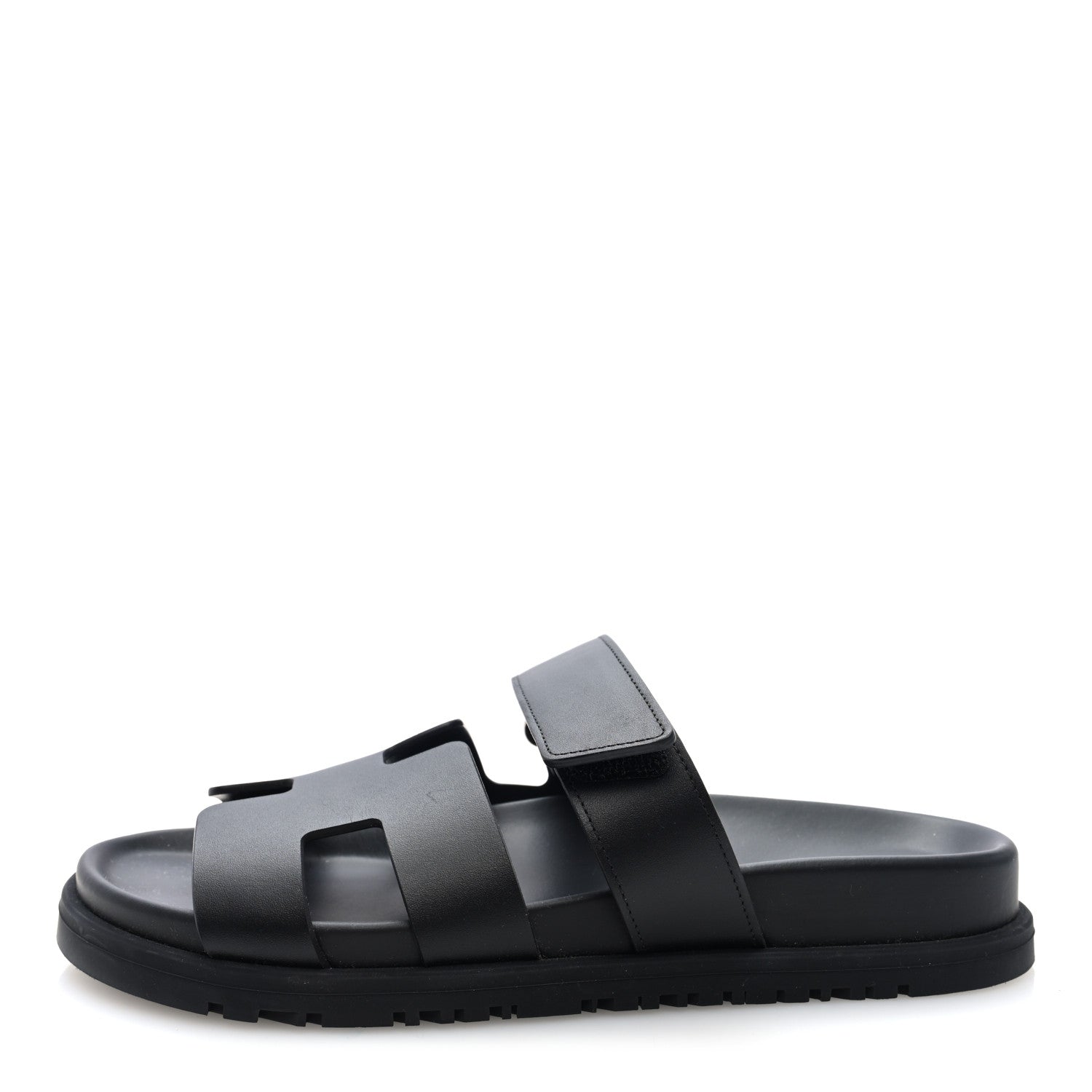 Hermes Calfskin Womens Chypre Sandals 35.5 Black 1 of 10