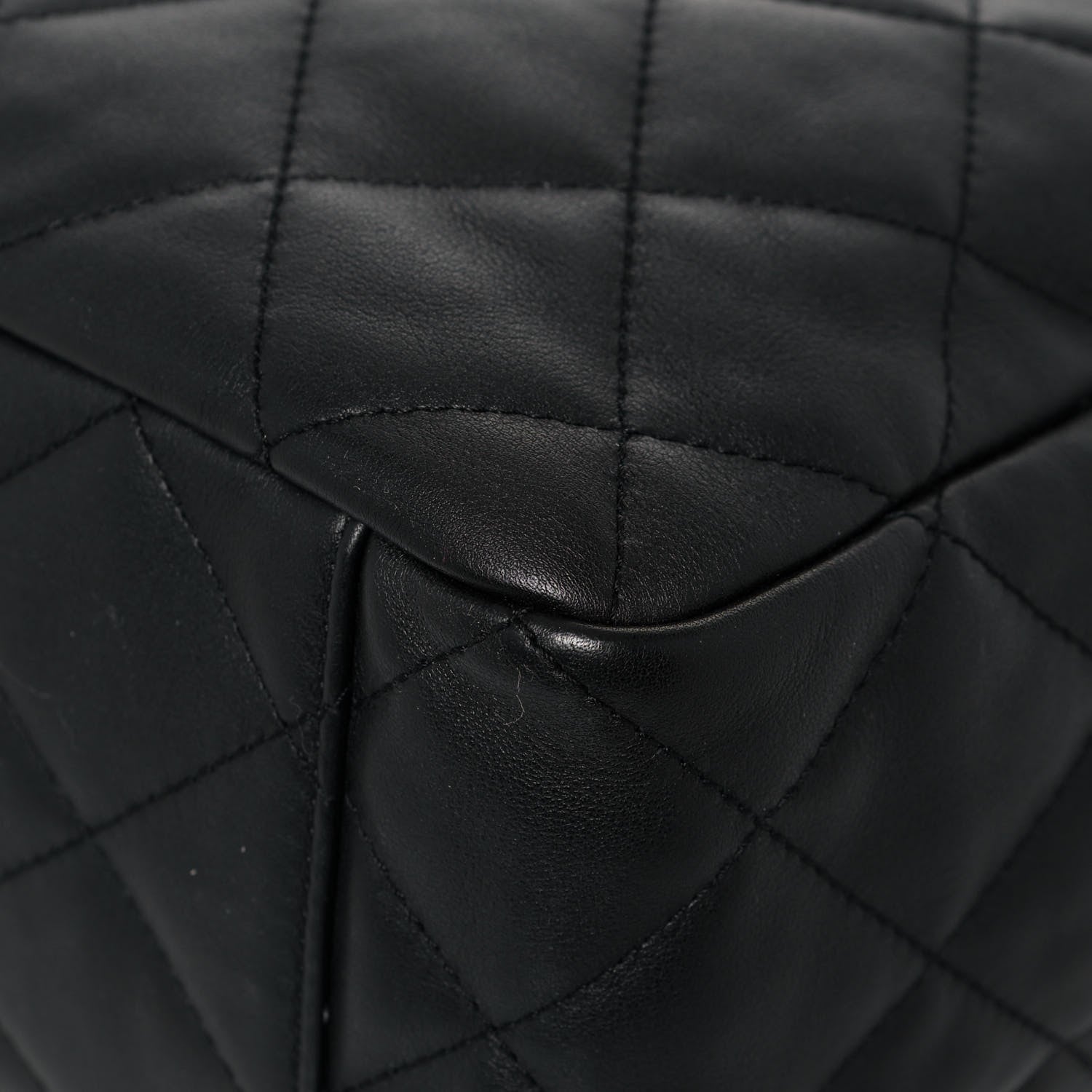 Chanel Lambskin Quilted Chain Drawstring Bag Black 12 of 12