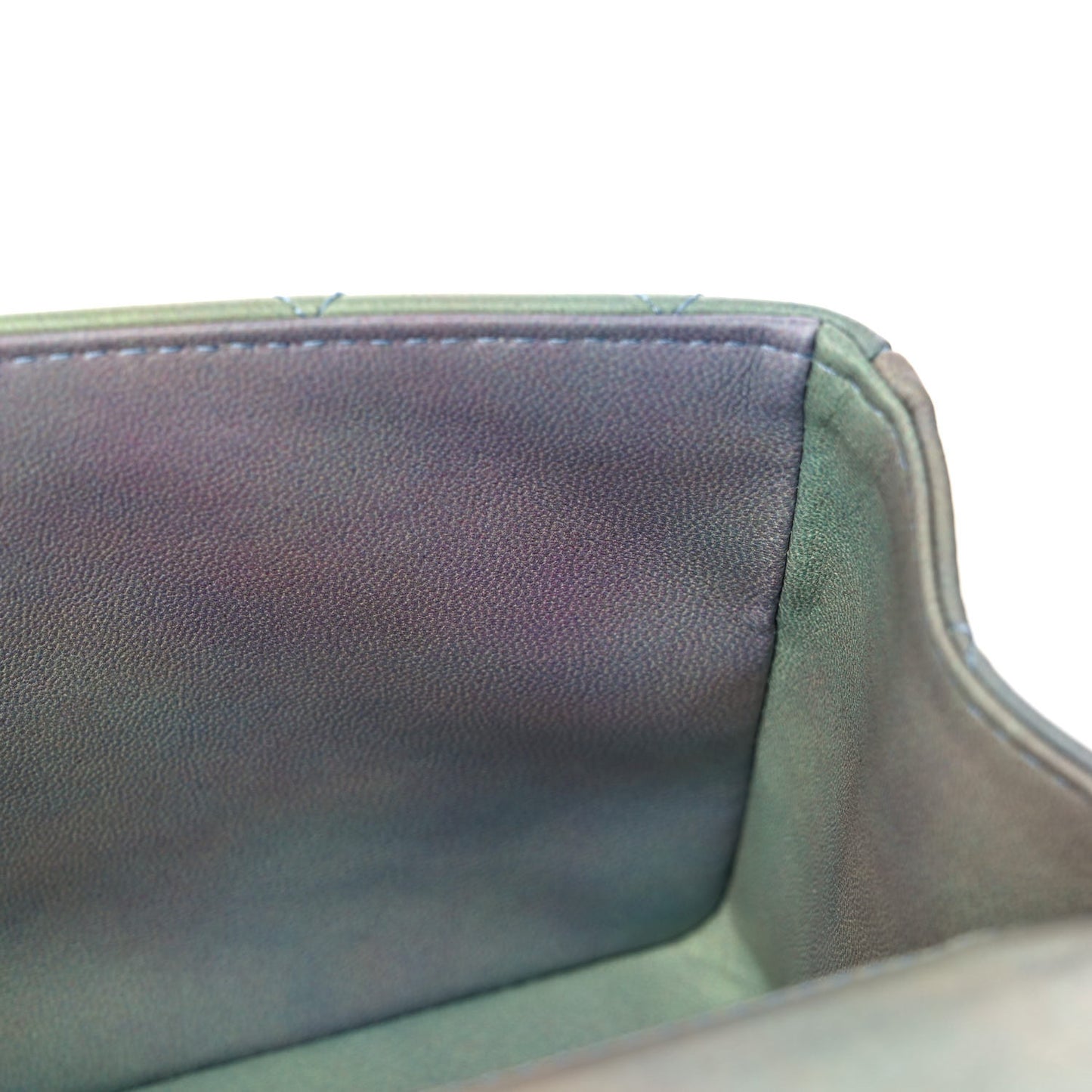 Lambskin Quilted Ombre Mini Top Handle Rectangular Flap Blue Green