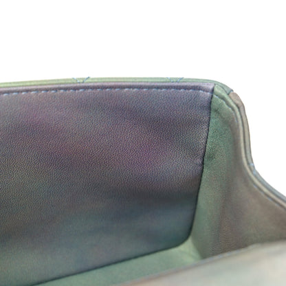 Chanel Lambskin Quilted Ombre Mini Top Handle Rectangular Flap Blue Green 10 of 13