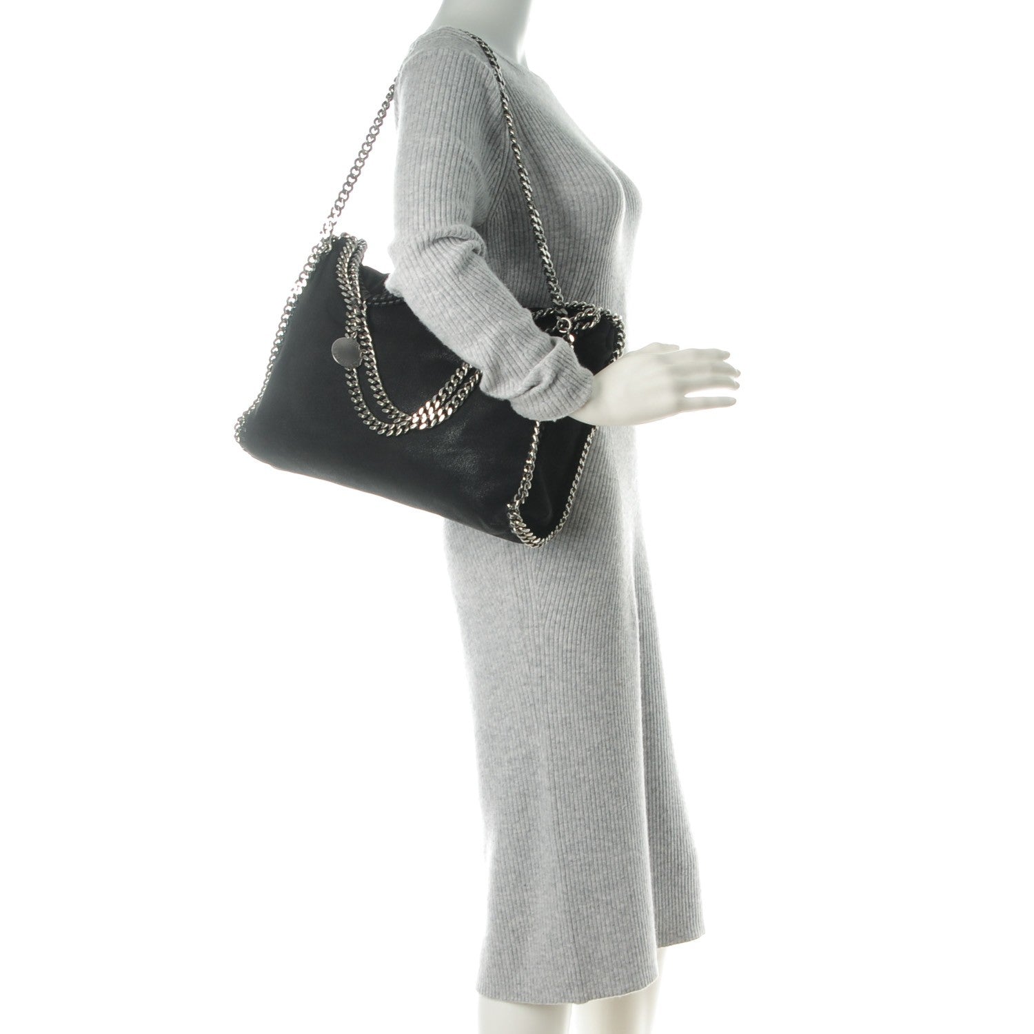 Stella McCartney Shaggy Deer Falabella Fold Over Tote Black 2 of 7