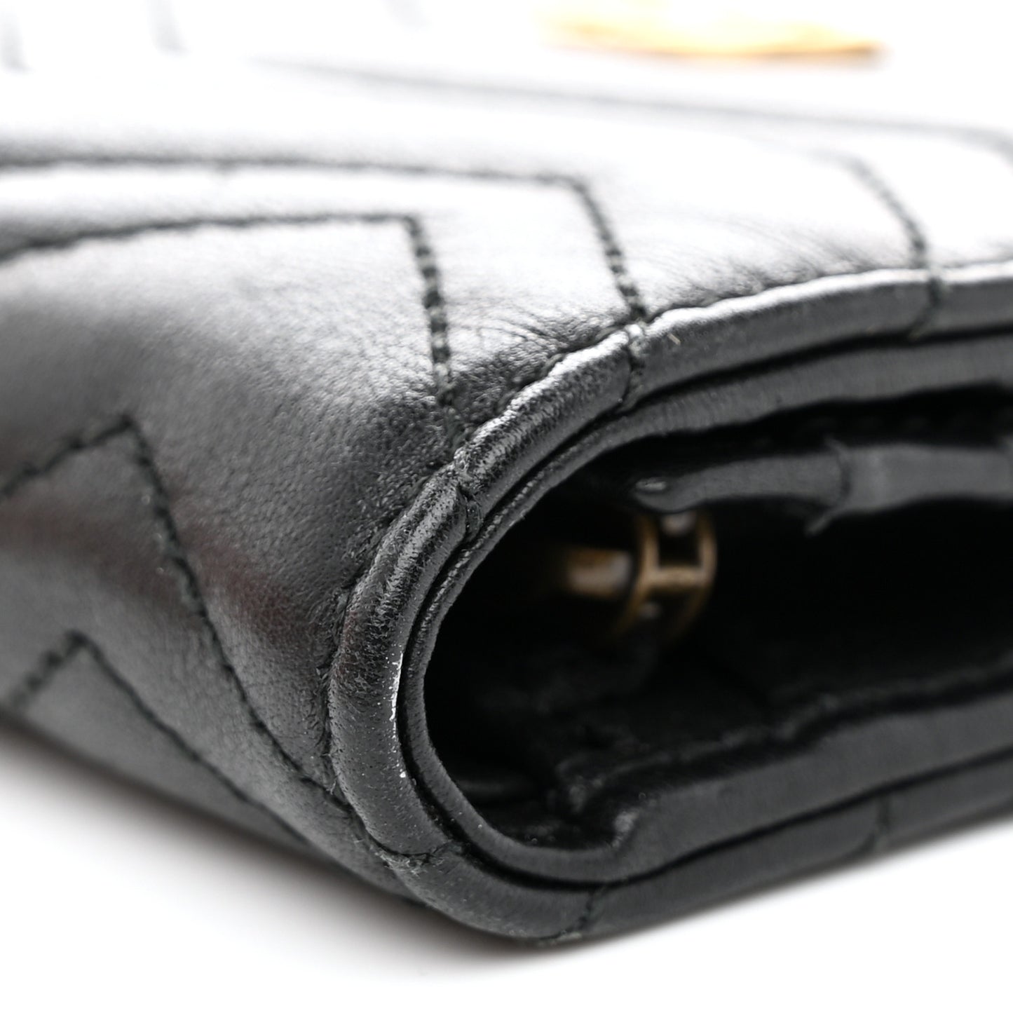 Calfskin Matelasse GG Marmont Card Case Wallet Black