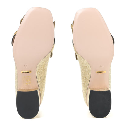 Gucci Galassia GG Marmont Fringe 50mm Loafer Pumps 36 Platino 6 of 6