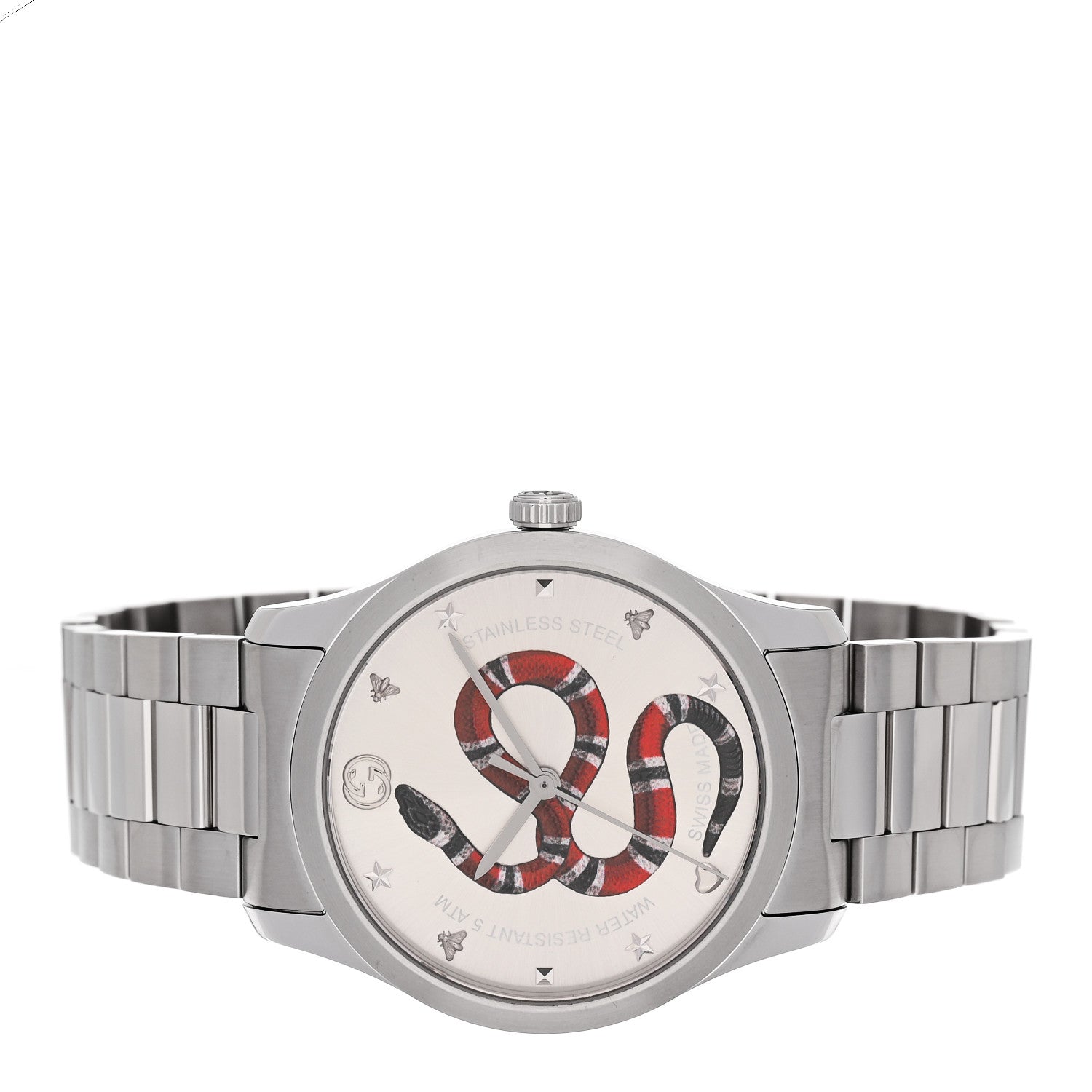 Gucci Stainless Steel 38mm G-Timeless Snake Quartz Watch 1832172