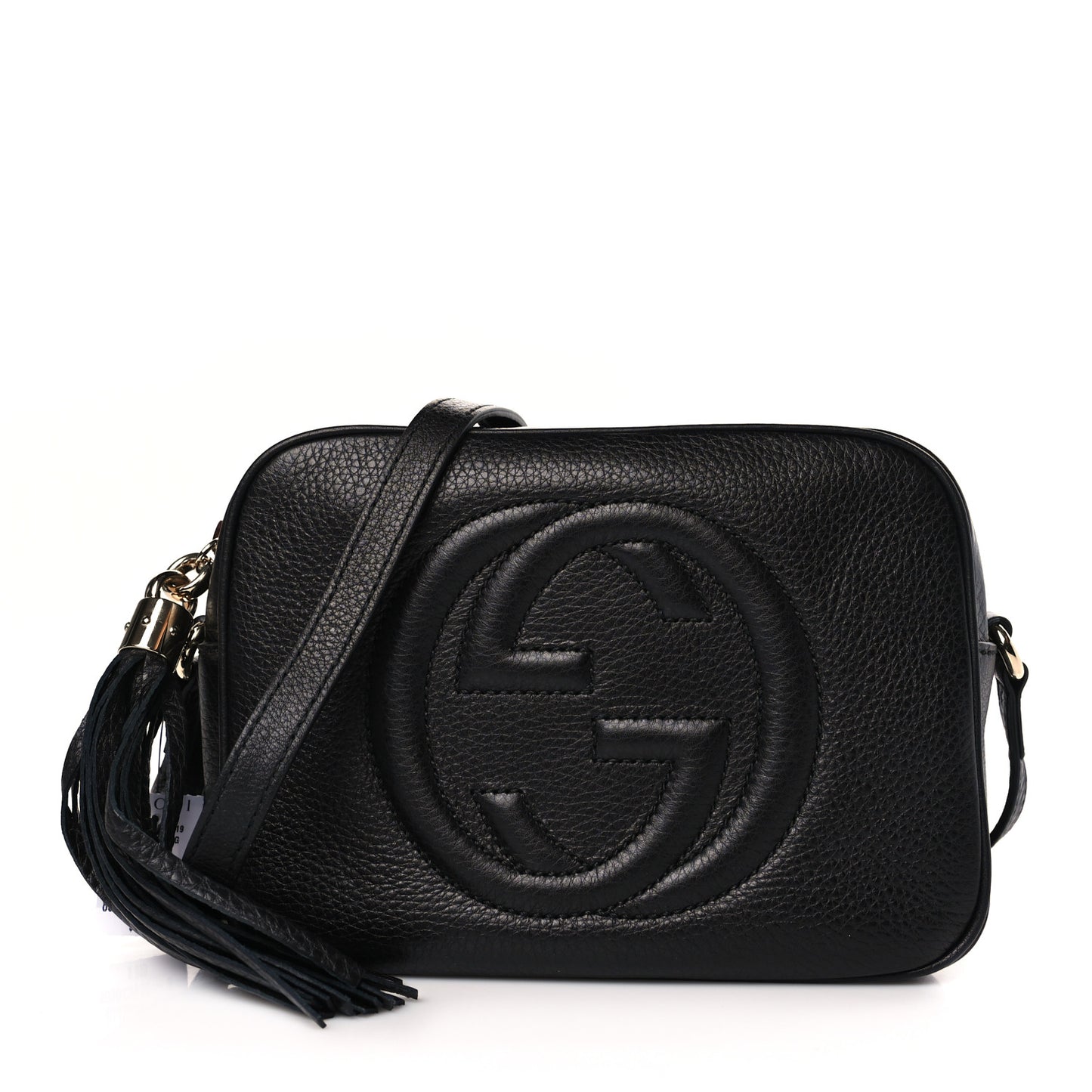 Pebbled Calfskin Small Soho Disco Bag Black