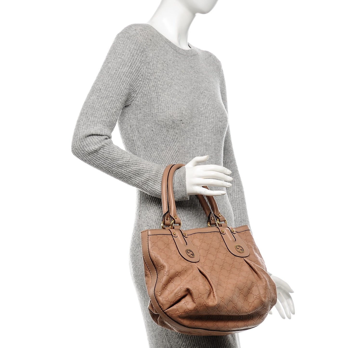 Guccissima Medium Scarlett Stud Tote Dusty Rose