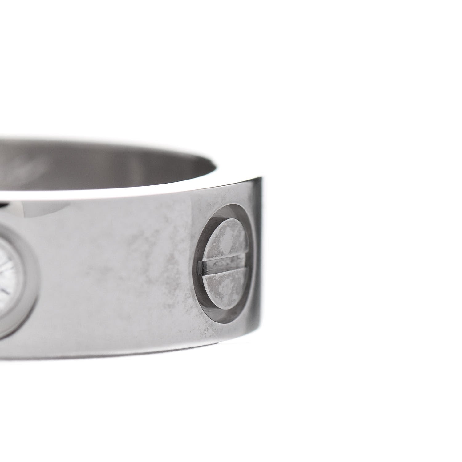 Cartier 18K White Gold 3 Diamond 5.5mm LOVE Ring 50 5.25 4 of 5