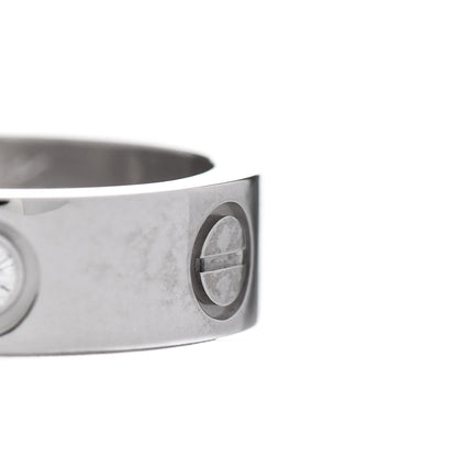 Cartier 18K White Gold 3 Diamond 5.5mm LOVE Ring 50 5.25 4 of 5