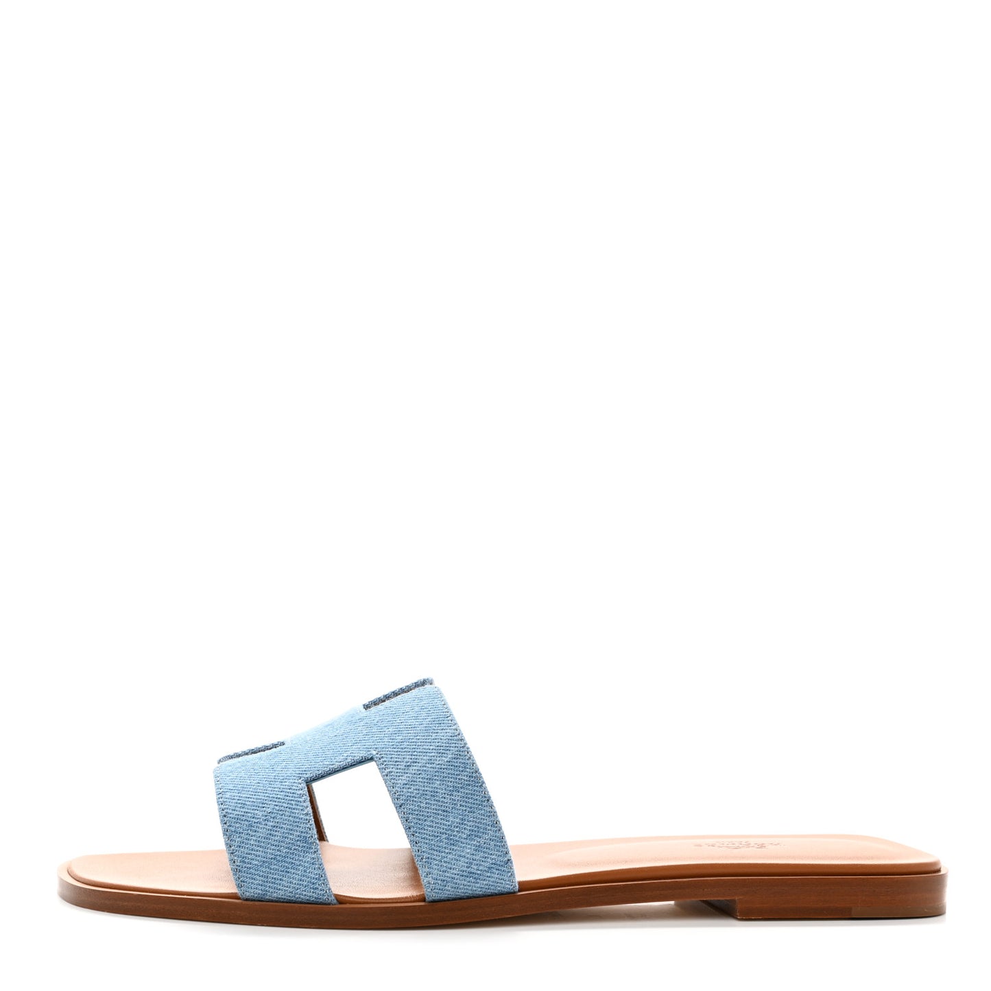 Denim Canvas Oran Sandals 41 Bleu Clair