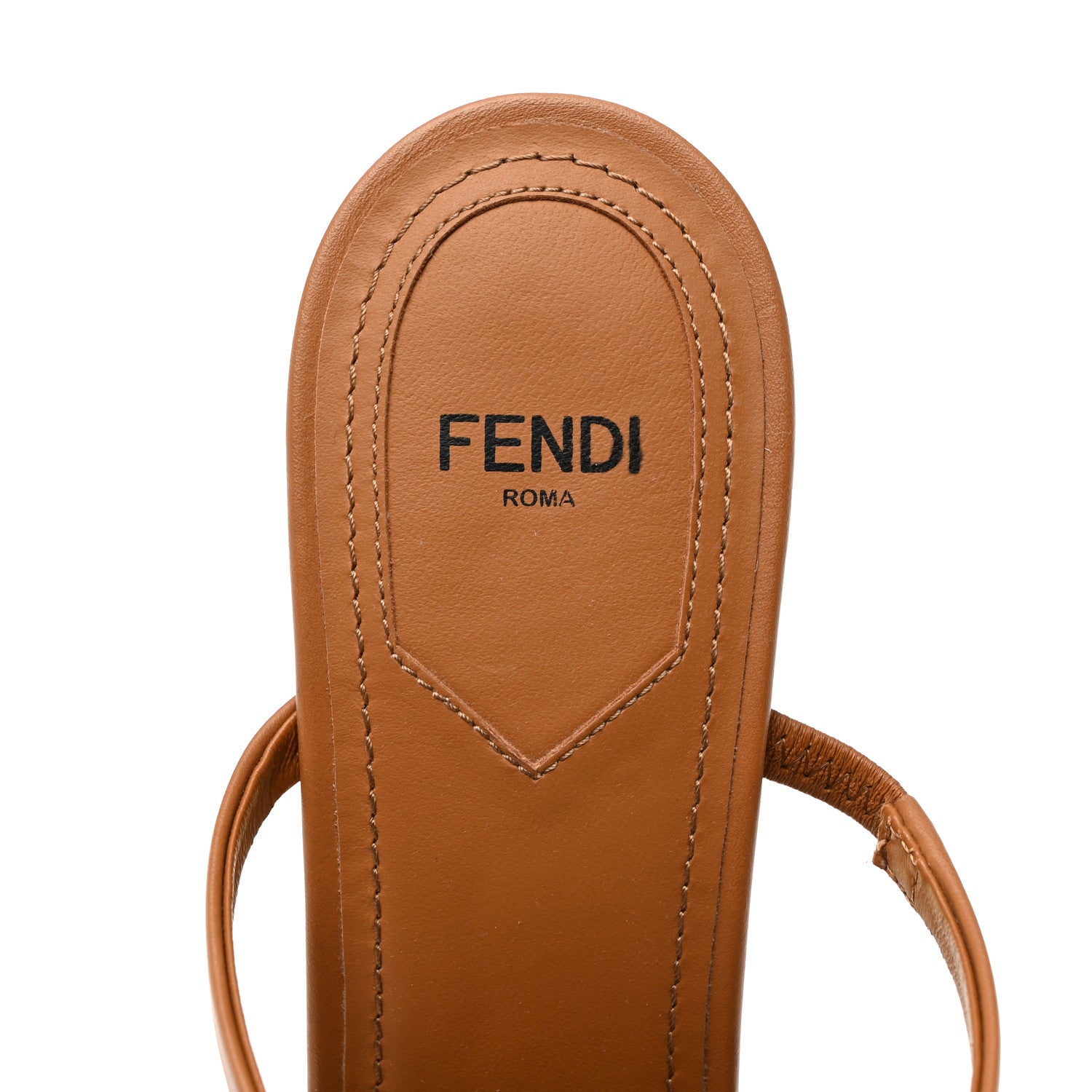Fendi Calfskin Fendi First 95mm Slide Sandals 39 Caramello 7 of 8