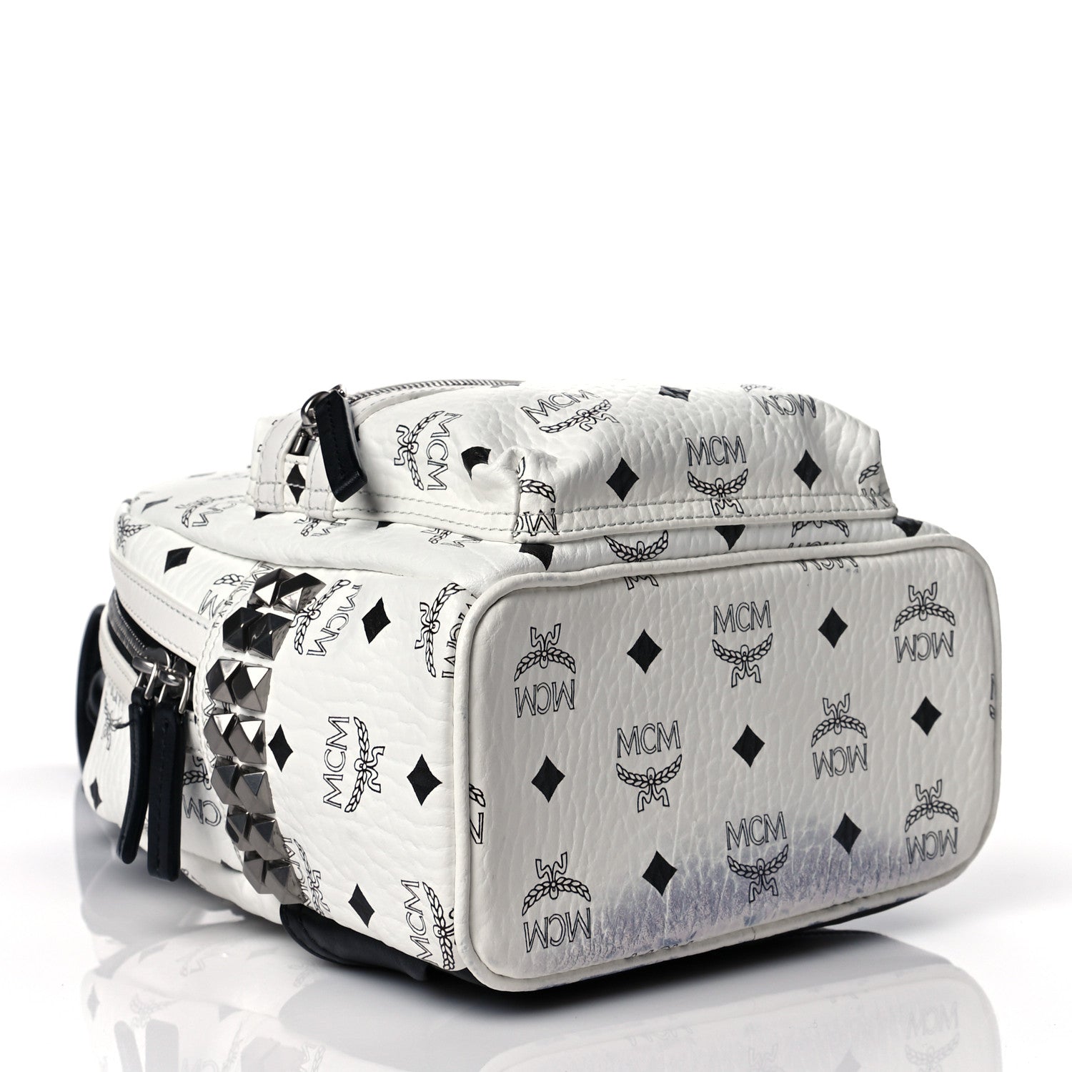 MCM Visetos Side Stud Mini Stark Backpack White 4 of 11