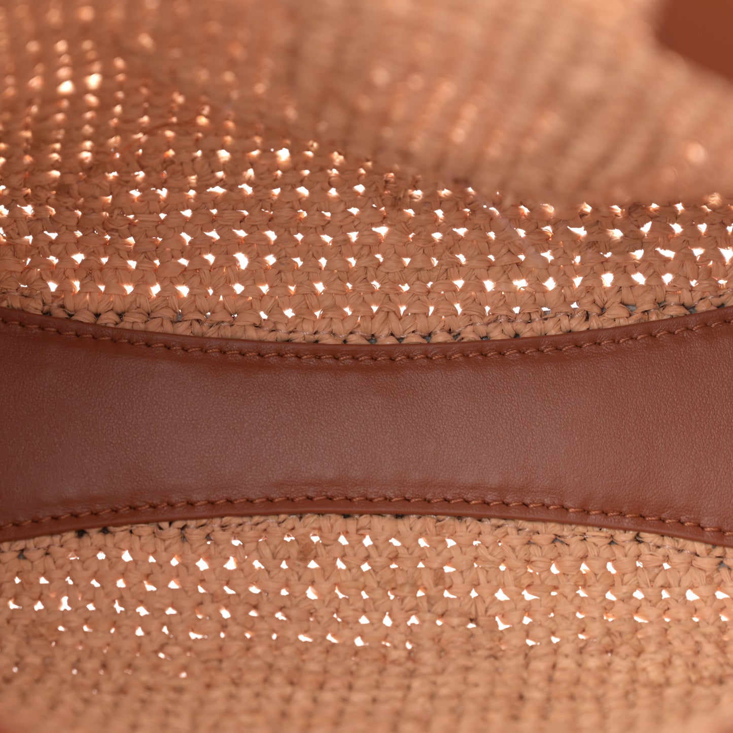 Raffia Calfskin Mini By My Side Tote Natural Cuoio