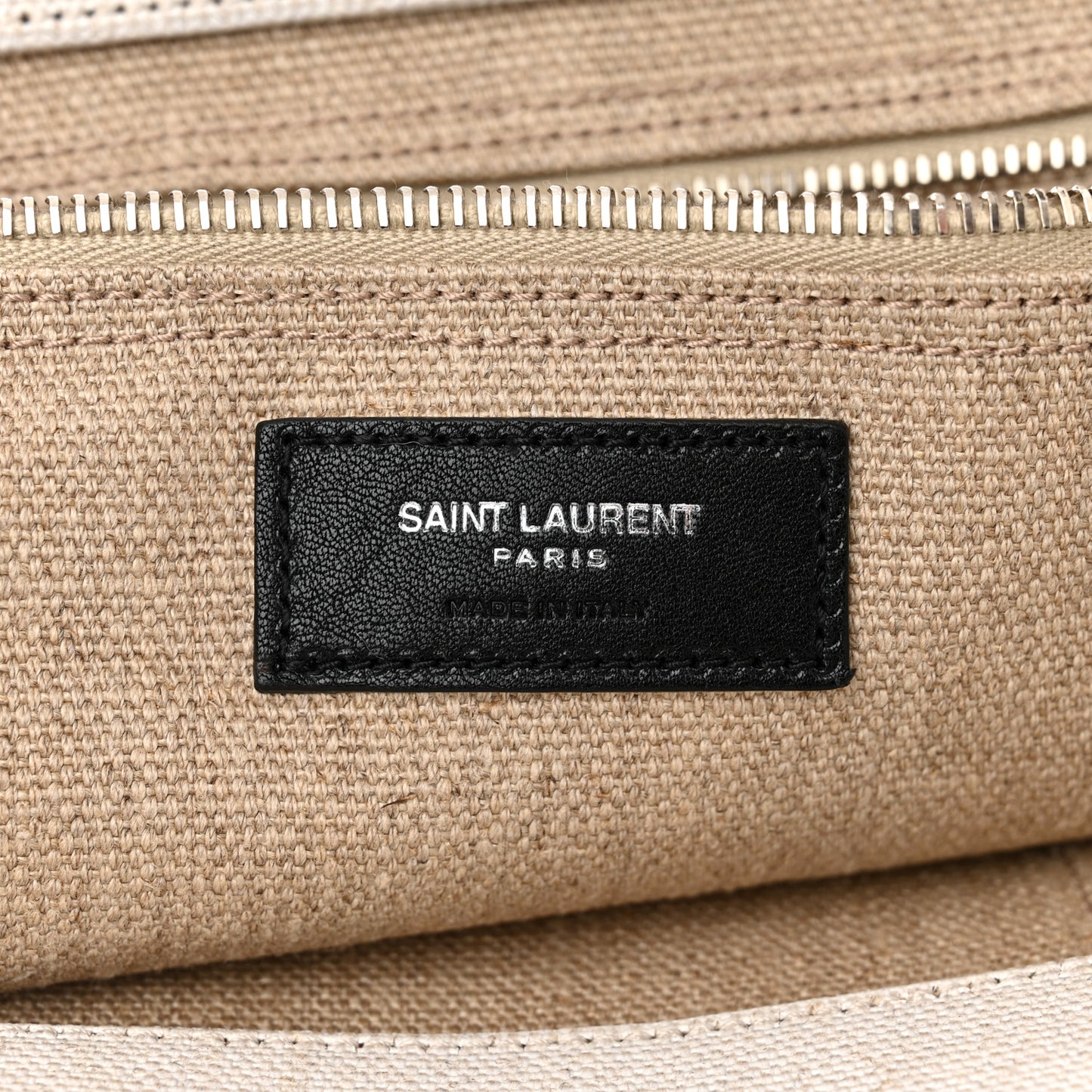 Linen Calfskin Rive Gauche Tote Optic White