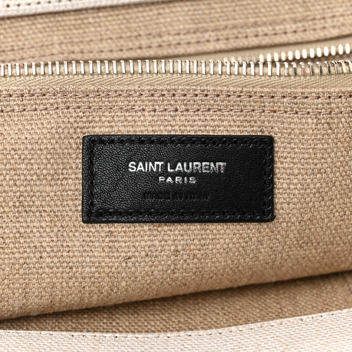 Saint Laurent Linen Calfskin Rive Gauche Tote Optic White 6 of 11