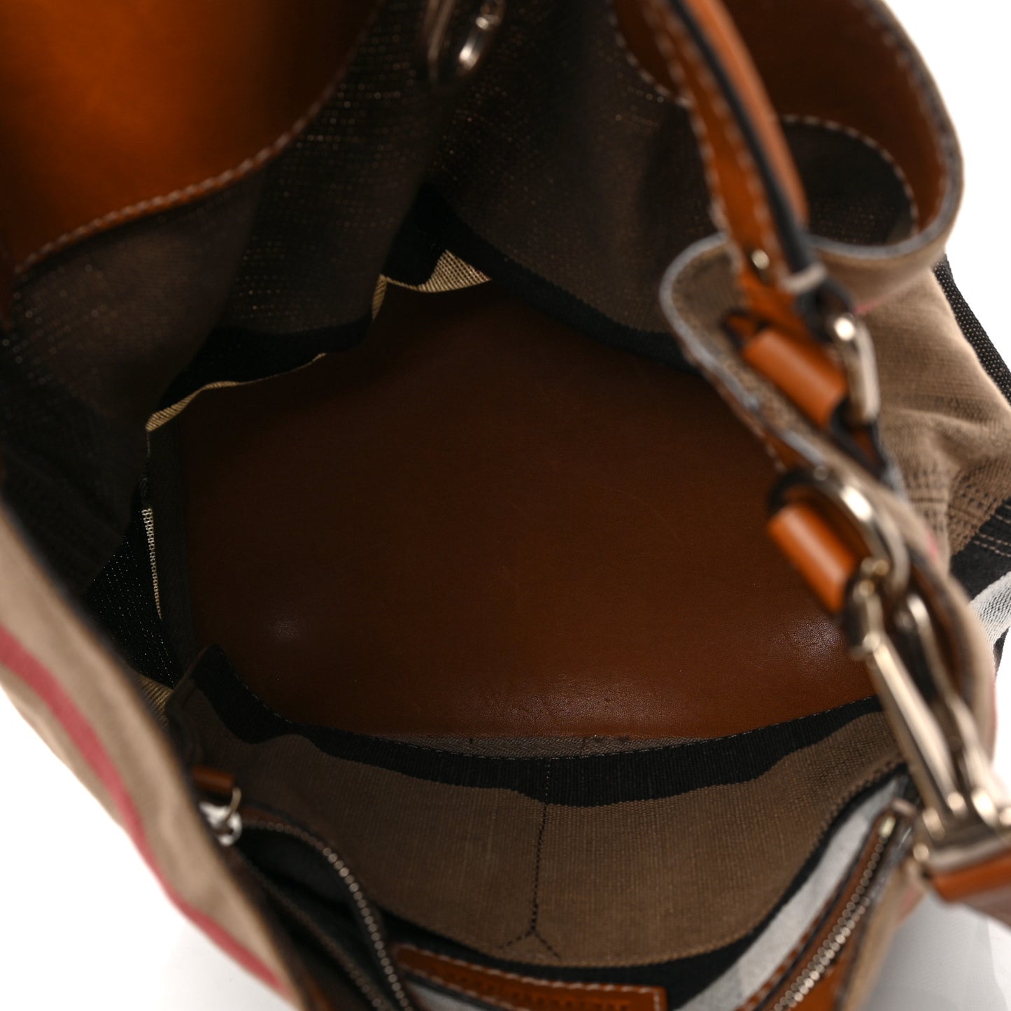 Canvas Mega Check Medium Ashby Hobo Saddle Brown