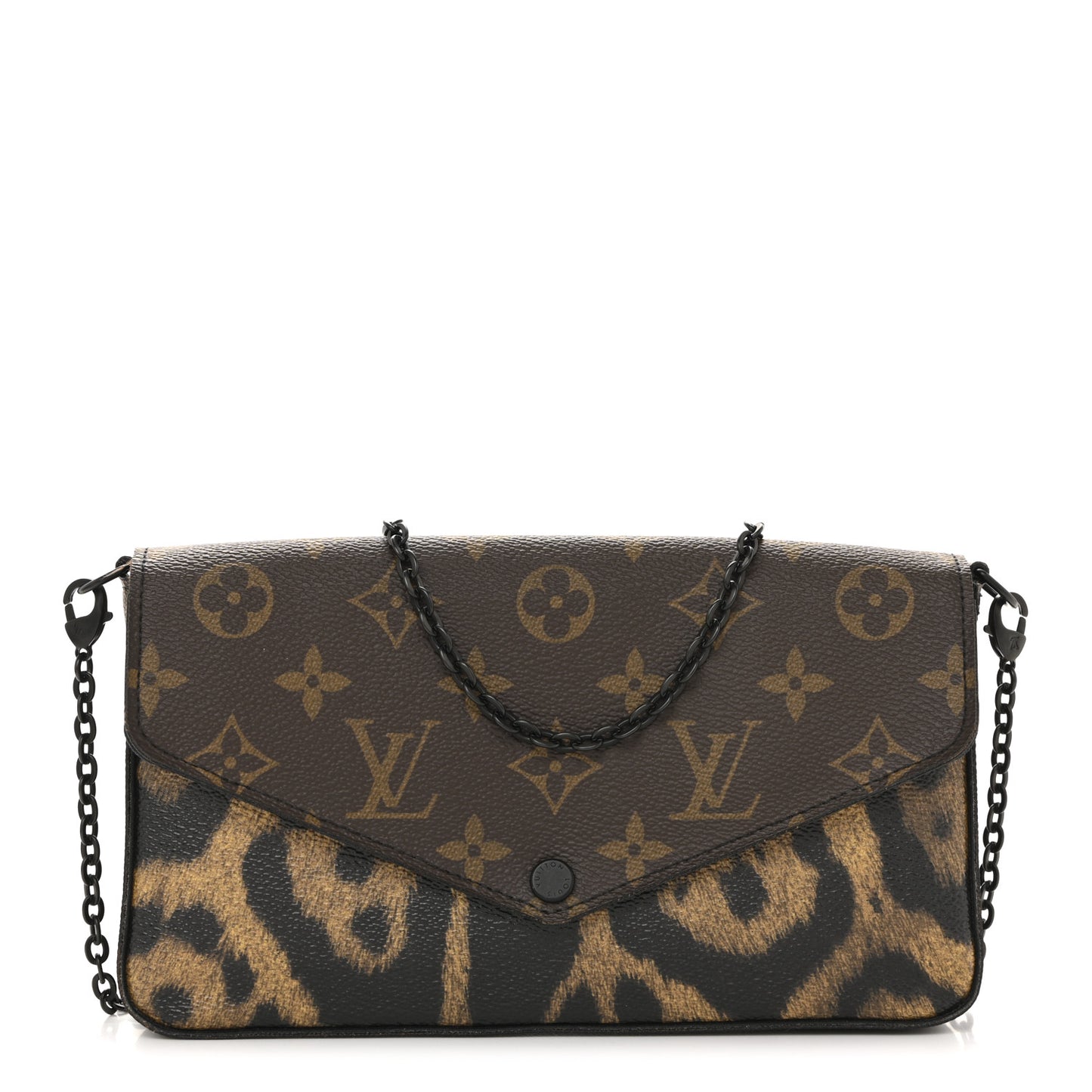 Monogram Animal Print Pochette Felicie Chain Wallet