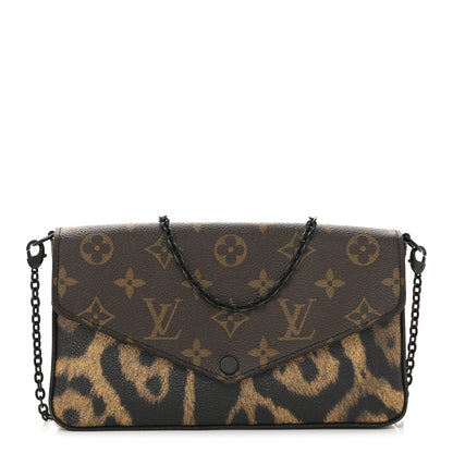 Louis Vuitton Monogram Animal Print Pochette Felicie Chain Wallet 1 of 15