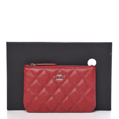 Chanel Caviar Quilted Small Cosmetic Case Dark Red 10 of 10