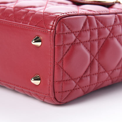Christian Dior Lambskin Cannage Small My Lady Dior Red 10 of 11