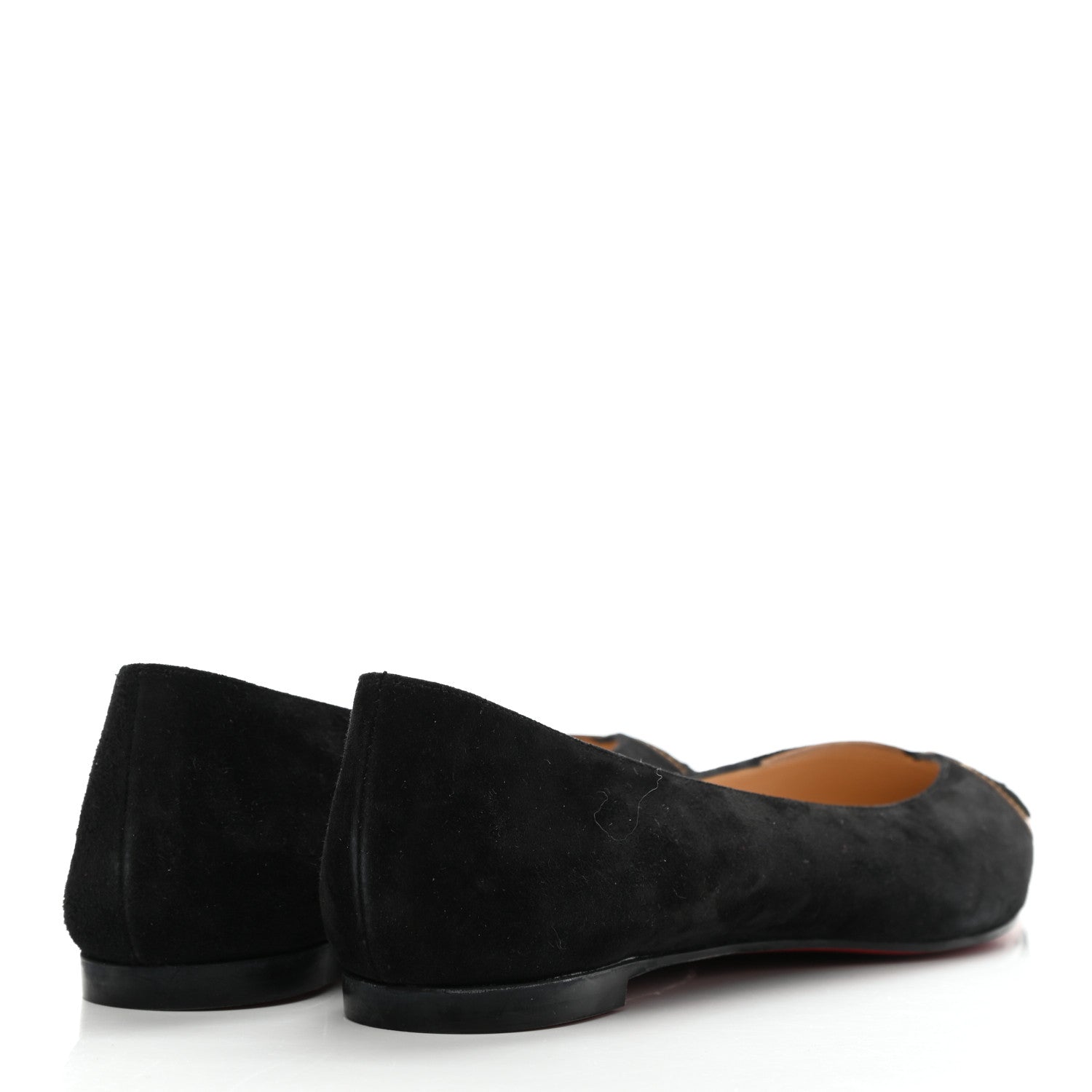 Christian Louboutin Suede Specchio CL Pump Flats 36.5 Black Gold 4 of 8