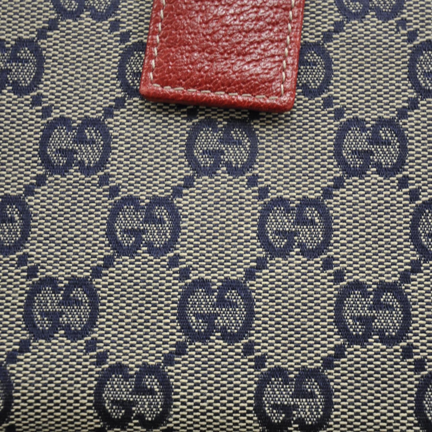 Gucci Monogram French Flap Wallet Navy Blue 5 of 5