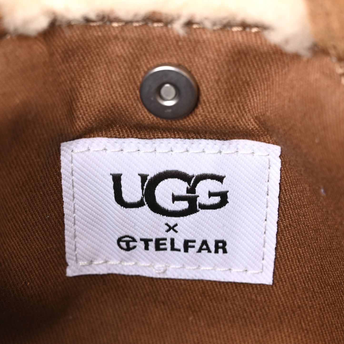 X UGG Suede Shearling Reverse Small Shopping Bag Natural