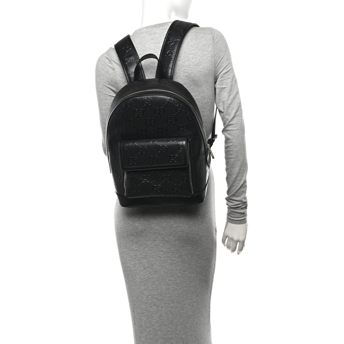 Calfskin GG Tennis Embossed Backpack Black