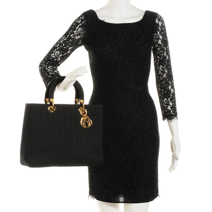 Christian Dior Nylon Cannage Large Lady Dior Black 2 of 8