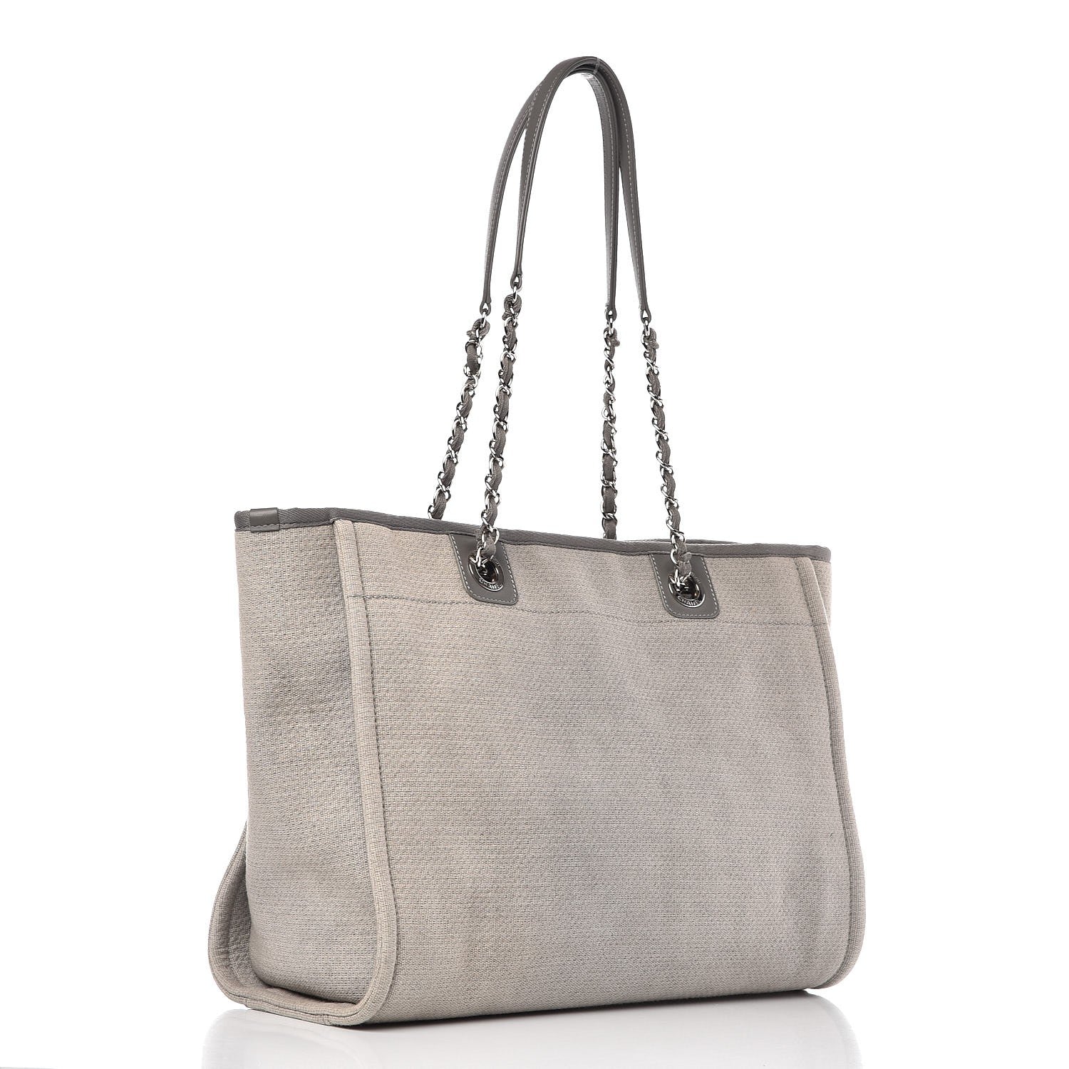 Chanel Canvas Small Deauville Tote Grey 3 of 8