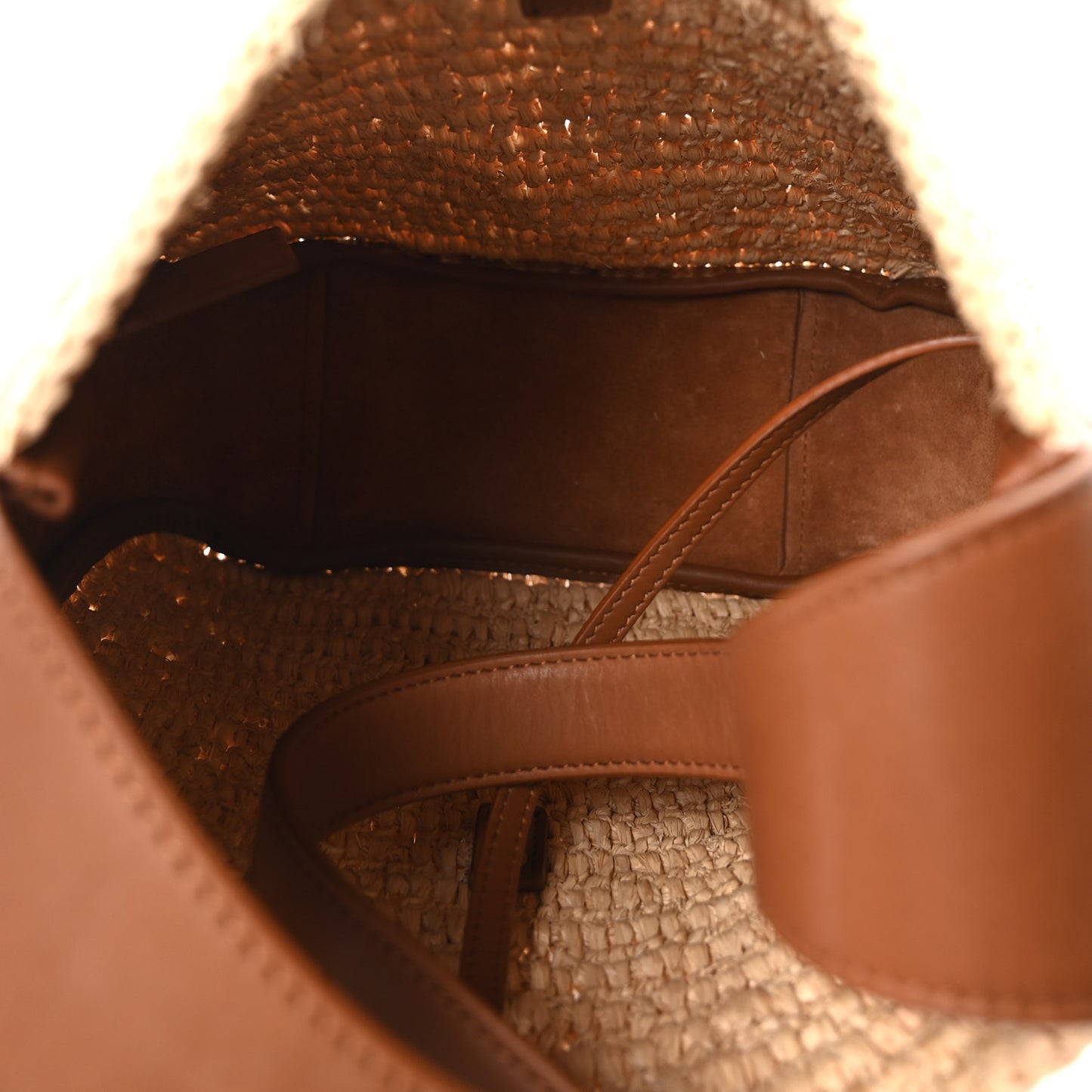 Raffia Calfskin Le 5 A 7 Small Hobo Natural Brick