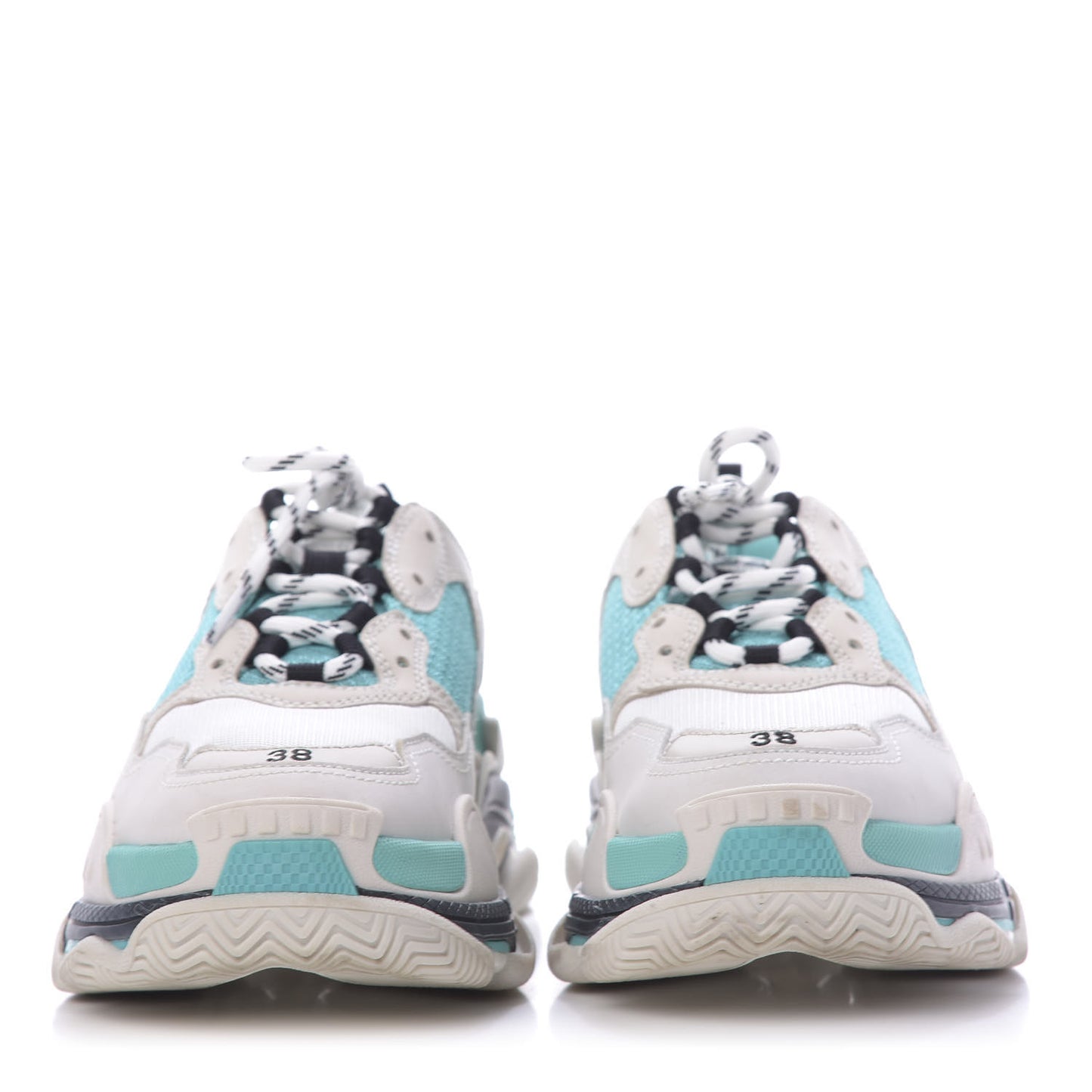Fabric Mesh Womens Triple S Sneakers 38 White Green Grye