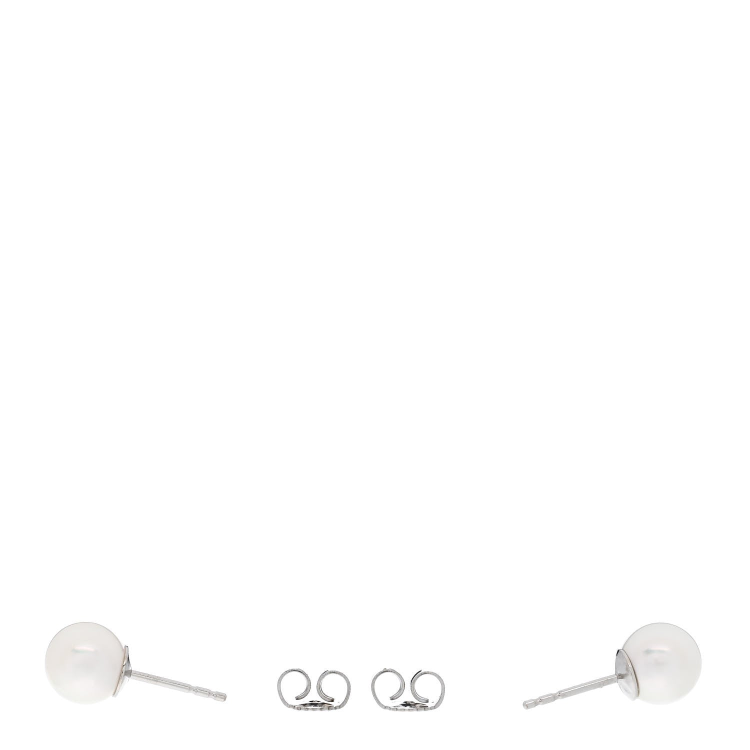 Mikimoto 18K White Gold Akoya Cultured Pearl 7.5mm Earrings 3 of 5