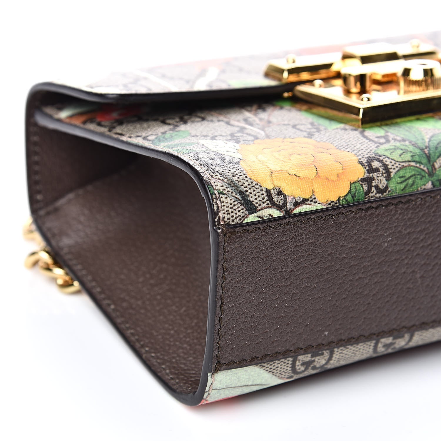 Gucci GG Supreme Monogram Tian Small Padlock Shoulder Bag Beige Multicolor New Acero 8 of 10
