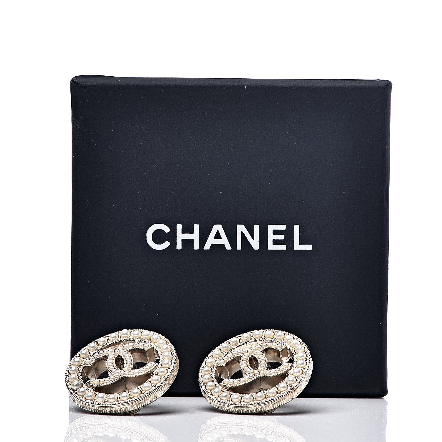 Chanel Pearl CC Round Earrings Gold 6 of 6