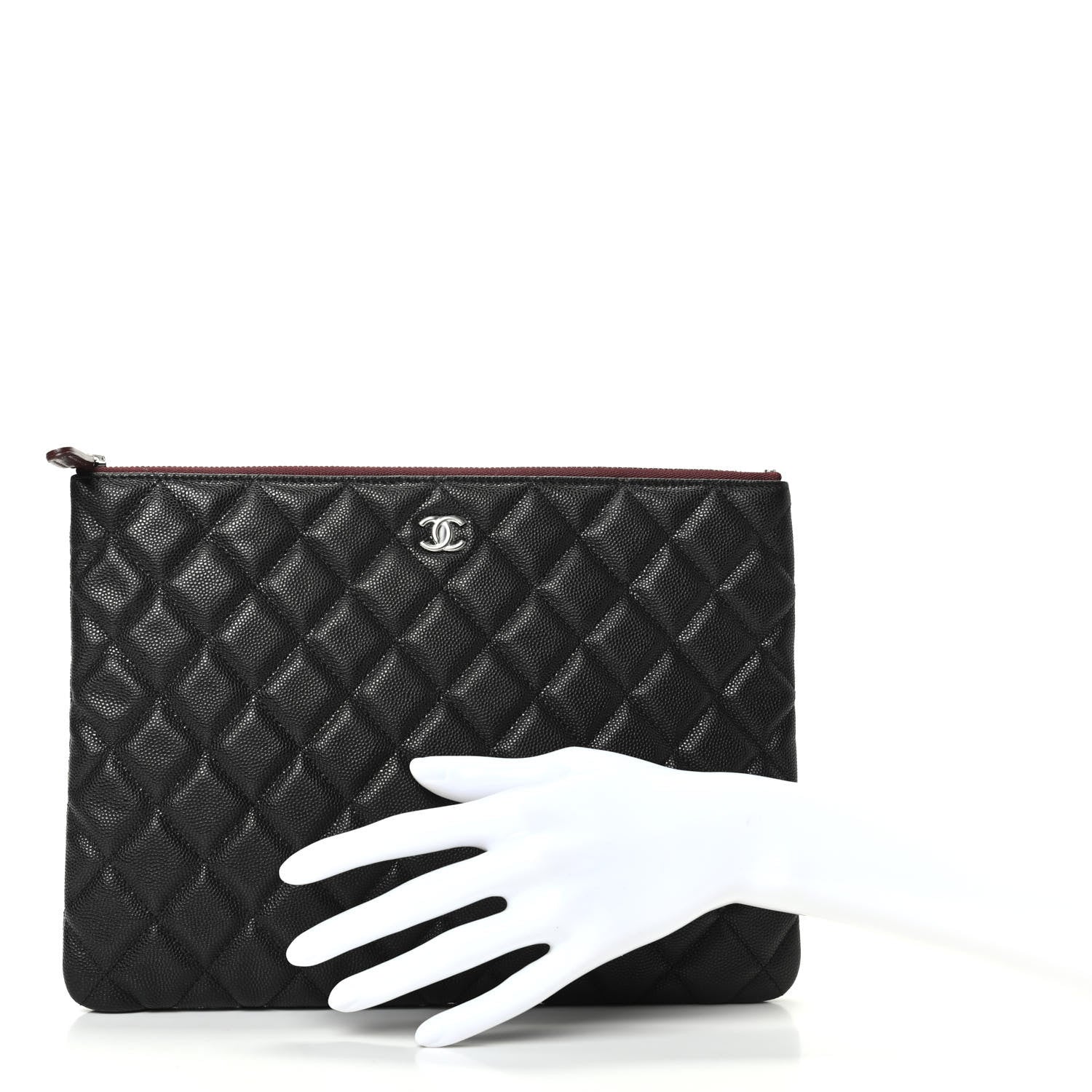 Chanel Caviar Quilted Medium Cosmetic Case Black 2 of 7