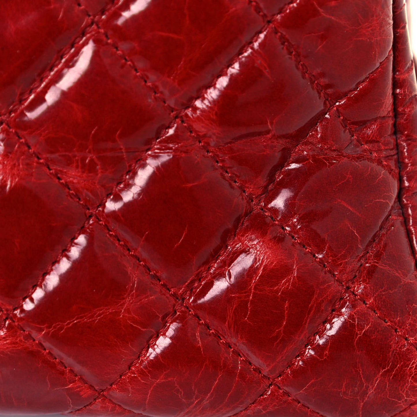 Glazed Calfskin Quilted Medium Just Mademoiselle Red