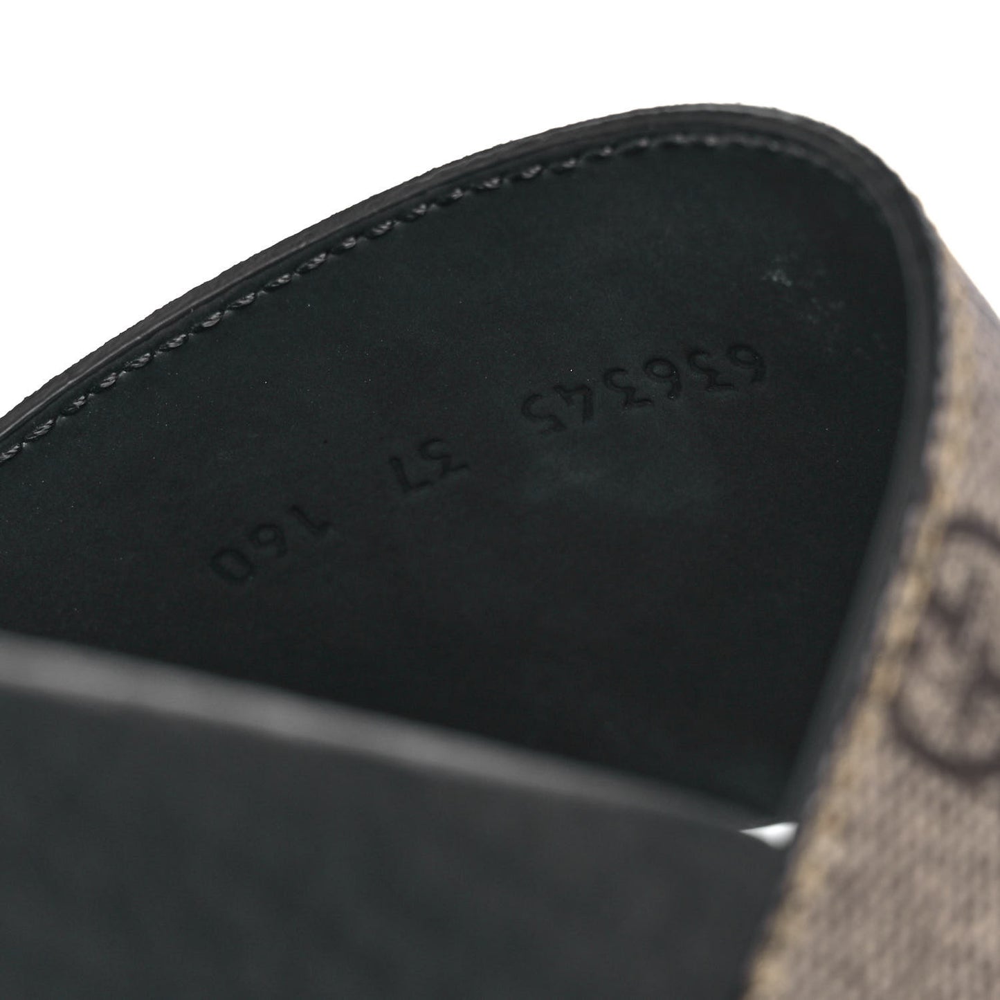 GG Supreme Monogram Fake/Not Slide Sandals 37 Beige Ebony