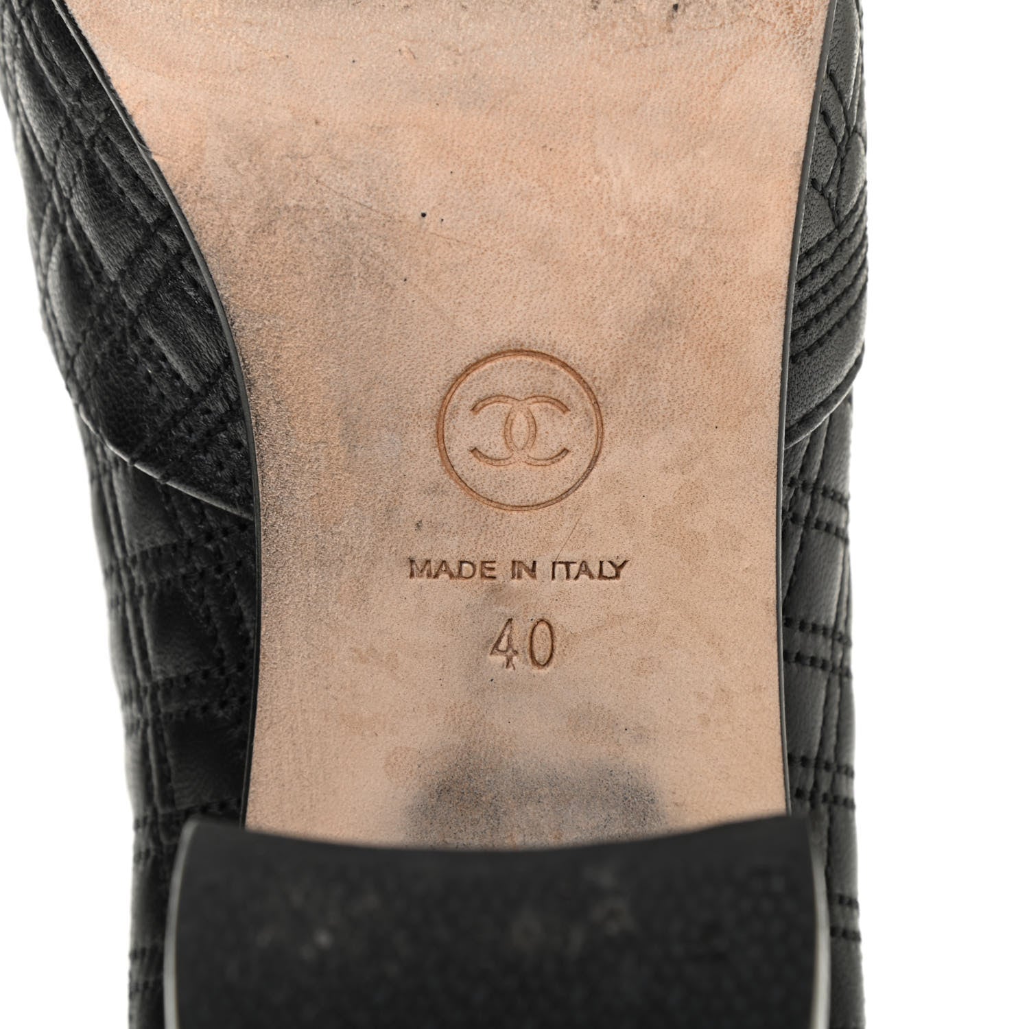 Chanel Lambskin Pearl Qulited CC Cap Toe Short Boot 40 Black 6 of 7