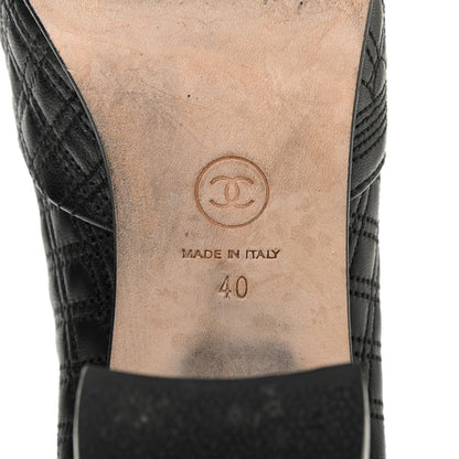 Chanel Lambskin Pearl Qulited CC Cap Toe Short Boot 40 Black 6 of 7