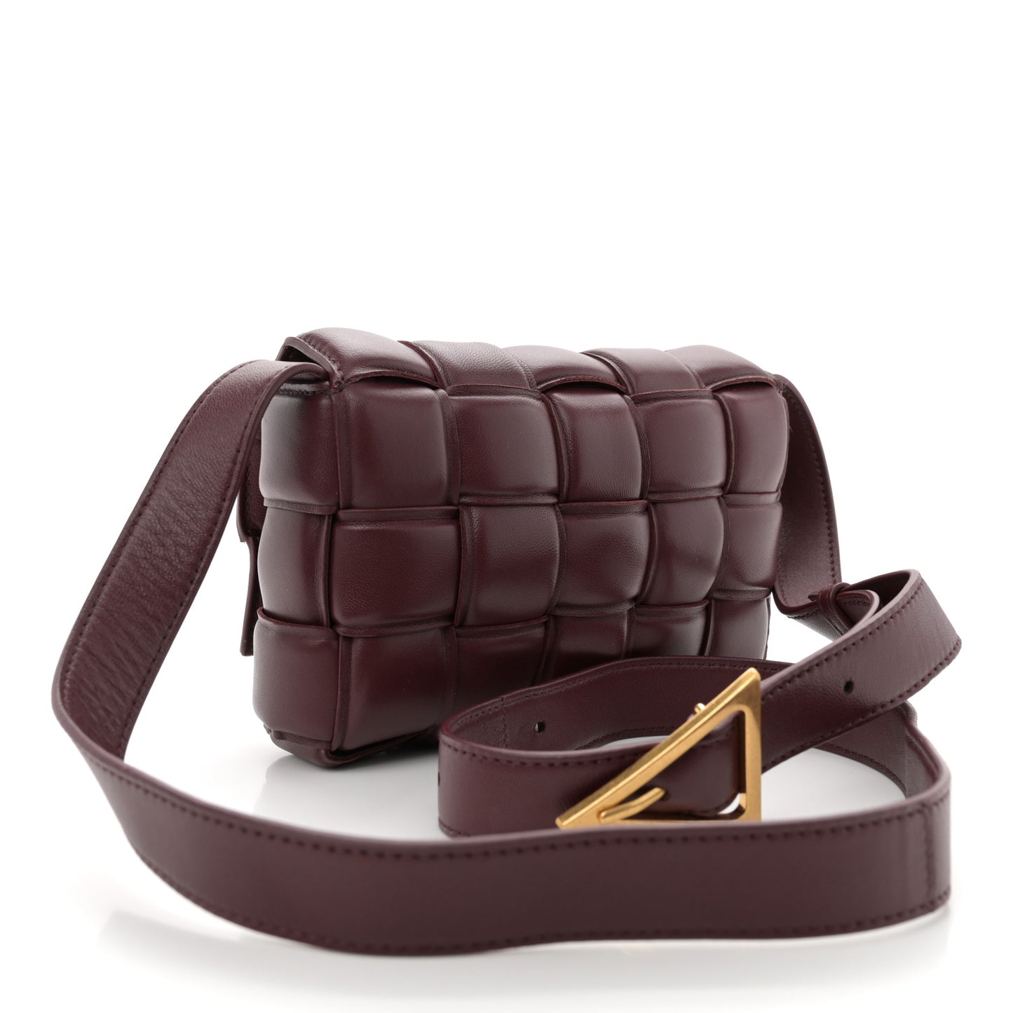 Nappa Maxi Intrecciato Small Padded Cassette Crossbody Bag Barolo