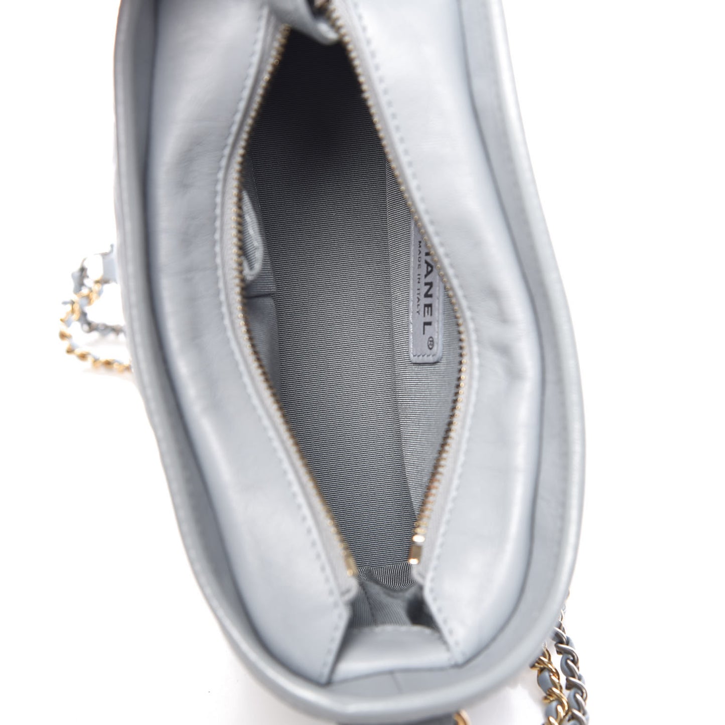 Aged Calfskin Quilted Small Gabrielle Hobo Light Blue