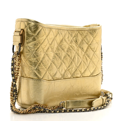 Chanel Metallic Aged Calfskin Quilted Medium Gabrielle Gold 3 of 10