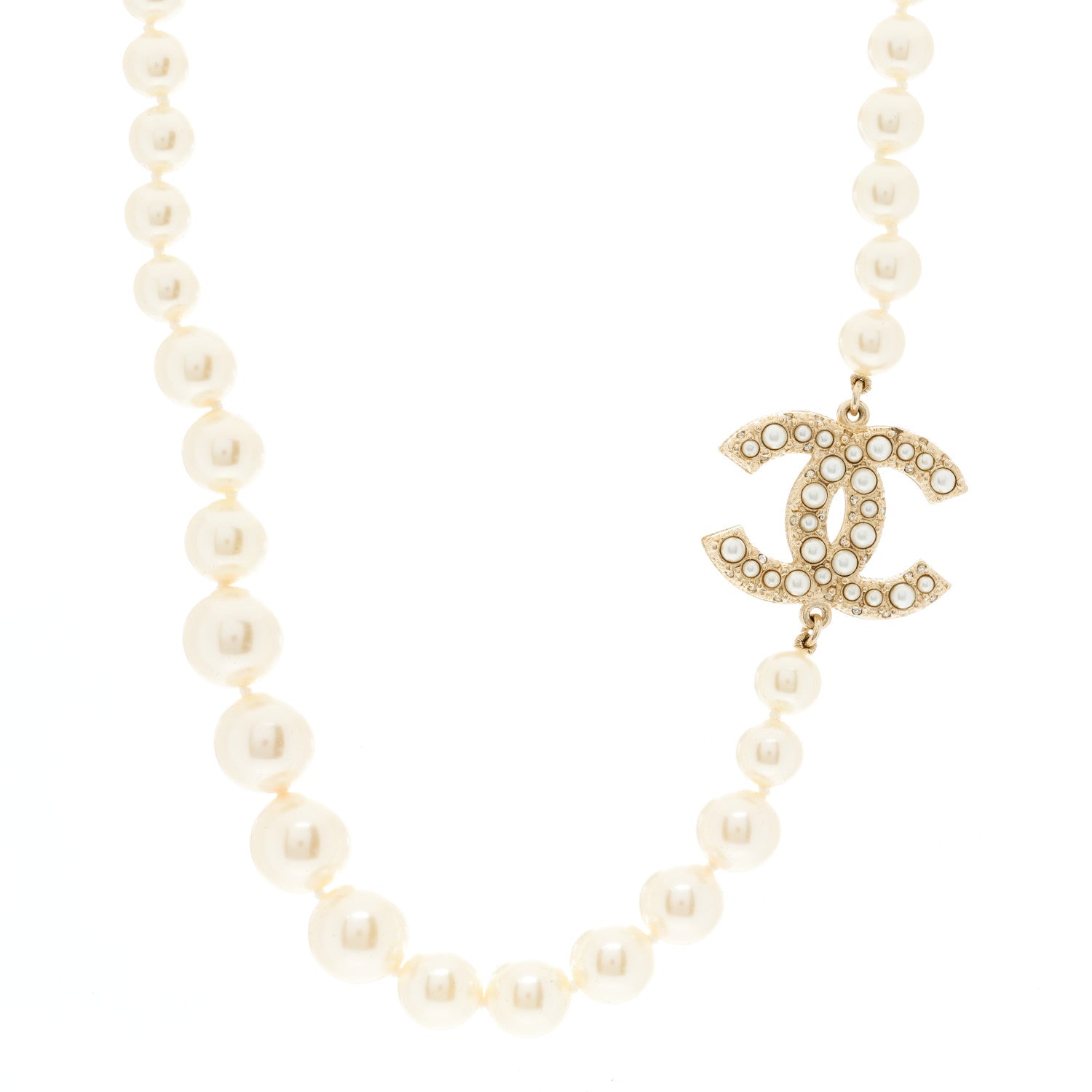 Chanel Pearl CC 100th Anniversary Necklace Light Gold 1 of 5