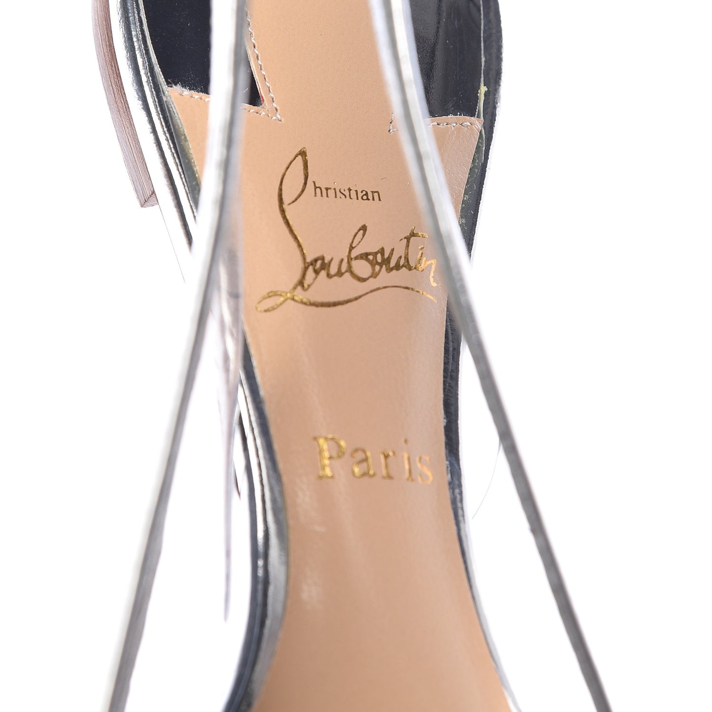 Specchio PVC V Dec Slingback Flats 36.5 Silver