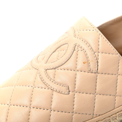 Chanel Lambskin Quilted CC Espadrilles 39 Beige 11 of 12