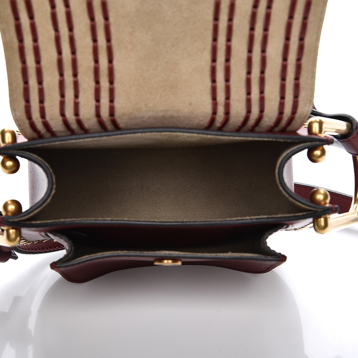 Calfskin Braided Mini Hudson Shoulder Bag Sienna Red